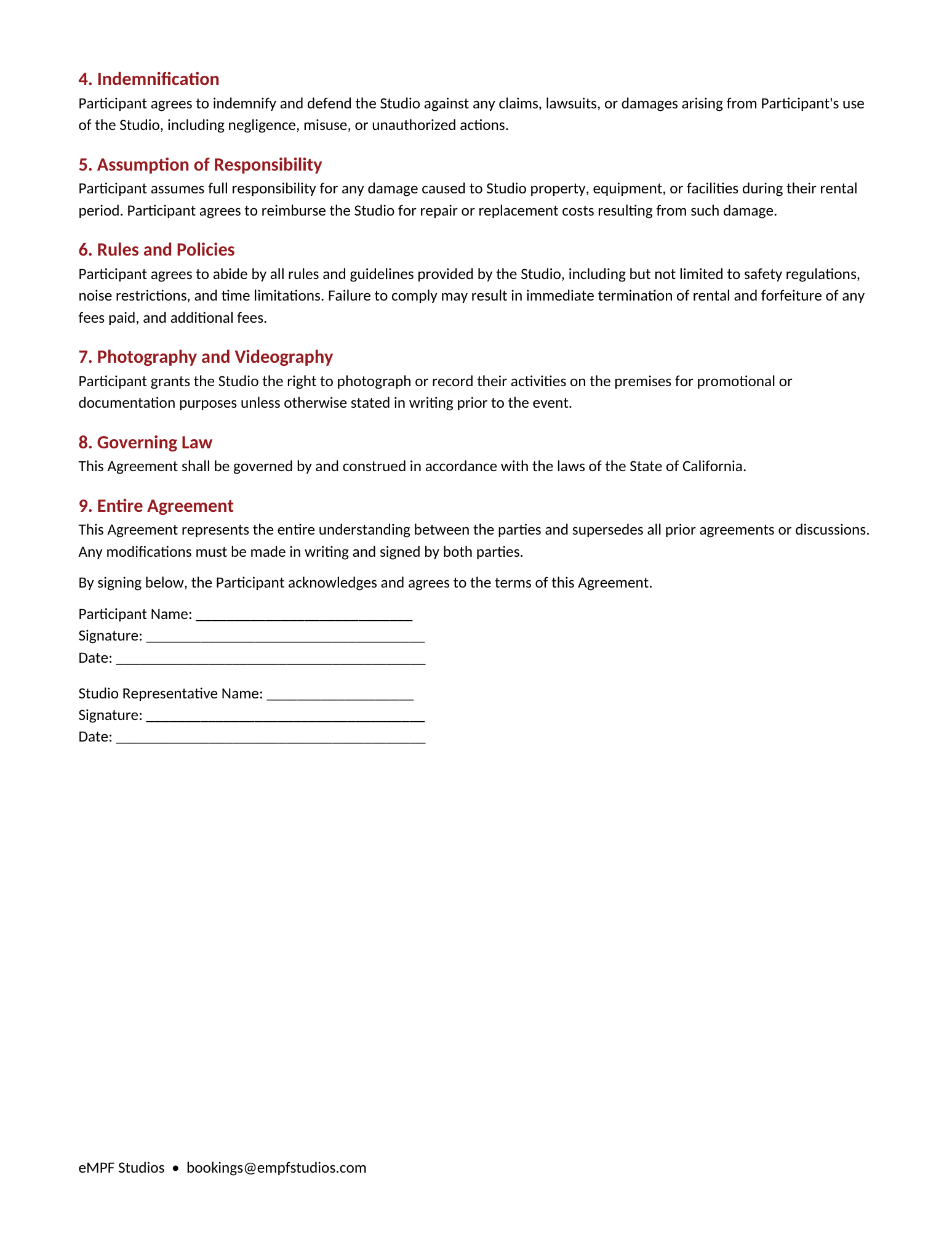 Release form page 2, including signatures.